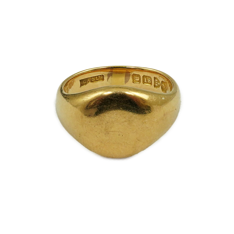 A George V 18ct gold signet ring